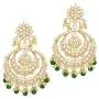 Aheli Bollywood Ethnic Chandbali Style Earrings Maang Tikka Set Traditional Fashion Jewelry for Women