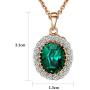 Yoursfs Necklaces and Clip On Earrings for Women 18K Gold Plated Oval Halo Austrain Crystal Pendant Non-Pierced Clip Earrings Prom Jewelry Set