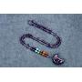 Jovivi Tree of Life Crescent Moon Chakra Bead Necklace Copper Wire Wrap Natural Gemstones Pendant Crystals and Healing Stones Necklace