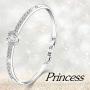 Menton Ezil 18K White Gold Princess Bangle Bracelets with Swarovski Crystal Women Fashion Jewelry