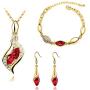 MAFMO Women Colorful Gold Jewelry Set Fashion Crystal Necklace Bracelet Earrings