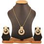 Touchstone Indian Bollywood Gorgeous Traditional Bridal Designer Jewelry Pendant Set in Gold and Silver Tone for Women.