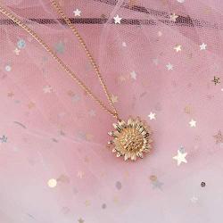 Sunflower Pendant Necklace Floral Jewelry Bridesmaid Gifts