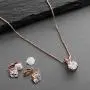 Mariell 14K Rose Gold Cubic Zirconia Jewelry Set - 2cwt Round Pendant with Matching Clip-On Earrings Mariell 14K Rose Gold Cubic Zirconia Jewelry Set - 2cwt Round Pendant with Matching Clip-On Earrings