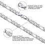 Savlano 925 Sterling Silver 9.5mm Italian Solid Figaro Link Chain Necklace With Gift Box For Men & Women - Made in Italy