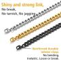 FindChic Curb Chain Bracelet for Men or Women 18K Gold Plated/Stainless Steel/Black Chunky Wrist Link Chains Bracelets for Boys 5MM 7MM 9MM 12MM Width 7.5/ 8.3 2 Length Options, with Jewelry Box