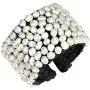 AeraVida Handmade Wide Mosaic Cultured Freshwater Pearl Cuff Bracelet AeraVida Handmade Wide Mosaic Cultured Freshwater Pearl Cuff Bracelet