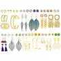 24-36 Pairs Fashion Tassel Earrings, MTSCE Set Bohemian Acrylic Hoop Earrings with Colorful Leaf Dangle Earrings for Women Girls Aretes Fashion and Valentine