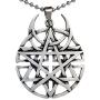 Punk Rock Biker Heavy Metal Gothic Jewelry Unbiased All religion Coexist Disturbed Pewter Pendant Mens Necklace for men unisex Protection Amulet Lucky Charm Medallion Talisman w Silver Ball Chain