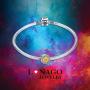 LONAGO I Love You to The Moon and Back Charm Fit Pandora Bracelet Necklace Authentic 925 Sterling Silver Engraved Two-Tone Bead Jewelry Gift