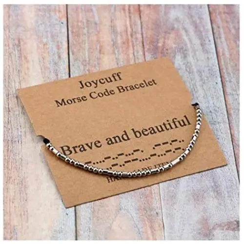 Inspirational Morse Code Encouragement Bracelets for Women Funny Jewelry Gifts for Teen Girls Daughter Sister Best Friend Friendship Adjustable Dainty Silk Beaded Wrap Bracelet Inspirational Morse Code Encouragement Bracelets for Women Funny Jewelry Gifts for Teen Girls Daughter Sister Best Friend Friendship Adjustable Dainty Silk Beaded Wrap Bracelet