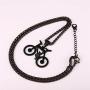 U7 Men Cool Bicycle Jewelry Stainless Steel Wheat Chain Bike Pendant Necklaces
