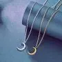 LOYATA Moon Pendant Necklace, 14K Gold Plated Coin Pendant Necklace New Moon Crescent Moon Full Moon Open Circle Hammered Pendant Necklaces for Women LOYATA Moon Pendant Necklace, 14K Gold Plated Coin Pendant Necklace New Moon Crescent Moon Full Moon Open Circle Hammered Pendant Necklaces for Women