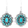 Turquoise Earrings 925 Sterling Silver & Genuine Turquoise (Choose Color)