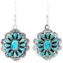 Turquoise Earrings 925 Sterling Silver & Genuine Turquoise (Choose Color) Turquoise Earrings 925 Sterling Silver & Genuine Turquoise (Choose Color)