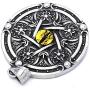 Gungneer Wiccan Pentagram Necklace Stainless Steel Pendant Keel Chain Protection Pentacle Jewelry for Men Women
