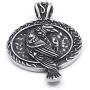 GUNGNEER Viking Raven Necklace for Men Women Odin Cow Jewelry Pagan Wiccan Pendant Stainless Steel Keel Chain Strong Amulet