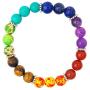 7 Chakra Healing Bracelet with Real Stones, Volcanic Lava, Mala Meditation Bracelet - Mens and Womens Jewelry - Wrap, Stretch, Charm Bracelets - Protection, Energy, Healing