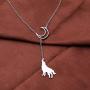 Crescent Moon Wolf Lariat Y Necklace Wolf Howling at The Moon Necklace