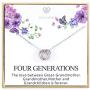 Four Generations Necklace for Great Grandmother - Sterling Silver Four Circles Generation Necklace Gifts for Great Grandma (Four Generation Necklace)