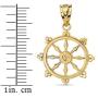 10k Gold Dharmachakra Wheel of the Dharma Buddhism Symbol Pendant