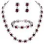 BriLove Womens Wedding Bridal CZ Multi Emerald Cut Halo Collar Necklace Tennis Bracelet Dangle Earrings Set BriLove Womens Wedding Bridal CZ Multi Emerald Cut Halo Collar Necklace Tennis Bracelet Dangle Earrings Set
