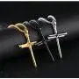 PAMTIER Mens Stainless Steel Nail Cross Pendant Necklace Christian Jesus Christ Silver Gold Black PAMTIER Mens Stainless Steel Nail Cross Pendant Necklace Christian Jesus Christ Silver Gold Black