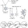 EVER FAITH Womens Jewelry 925 Sterling Silver Cubic Zirconia Elegant Winter Snowflake Party Necklace Earrings Ring Set