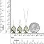 Gem Stone King 925 Sterling Silver Prasiolite 16X12MM Pear Shape Pendant Earrings Set (19.50 Ct with 18 Inch Silver Chain)