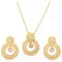Touchstone Indian Bollywood Gorgeous Traditional Bridal Designer Jewelry Pendant Set in Gold and Silver Tone for Women.