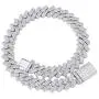 JINAO 20MM 6 Times 14k Gold Plated Cuban Link Chain Full Iced Out Bling Round Carre Baguette Cut CZ with Prong Setting Simulated Diamond Chain Choker Necklace for Men