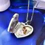 YL Heart Locket Picture Necklace 925 Sterling Silver Personalized Filigree Angel Wings Photo Lockets Pendant Jewelry