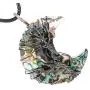 SUNYIK Natural Abalone Shell Tree of Life Dangle Earrings & Shell Half-Moon Pendant Necklace Jewelry Set