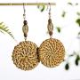 Rattan Earrings Handmade Straw Statement Bohemian Lightweight Drop Dangle Geometric Woven Wicker Earring For Women Girls
