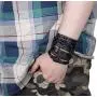 Finrezio 24 PCS Black Braided Leather Bracelets Set for Men Wrap Cuff Bracelet Adjustable