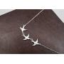 Flying Three Little Bird Necklaces.Cute Swallow Sparrow Necklace, Dove Hummingbird Animal Pendant Necklace for Women Girls Jewelry