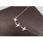Flying Three Little Bird Necklaces.Cute Swallow Sparrow Necklace, Dove Hummingbird Animal Pendant Necklace for Women Girls Jewelry