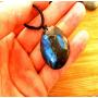 Tebapi Labradorite Pendant Necklace for Women, Natural Semi Precious Pendant with Braided Necklace for Women Men