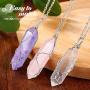 Yaomiao 3 Pieces Crystal Necklaces, Quartz Pendant Energy Healing Crystal Necklace Natural Hexagonal Gemstone Pendant for Women Girls