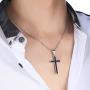 Honeystore Unisex Titanium Steel Rolo Chain Crucifix Cross Pendant Easter Prayer Necklace