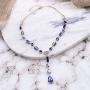 CATHERINE MALANDRINO Blue Multi-Tonal Y-Style Yellow Gold-Tone Necklace for Women