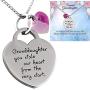 Granddaughter Jewelry Necklace Gifts - Granddaughter You Stole Our Heart Keepsake Heart Necklace
