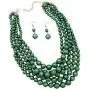 Rosemarie & Jubalee Womens Multi Strand Simulated Pearl Bib Necklace and Earrings Jewelry Set, 16''-19'' with 3'' Extender Rosemarie & Jubalee Womens Multi Strand Simulated Pearl Bib Necklace and Earrings Jewelry Set, 16''-19'' with 3'' Extender