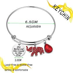 KEYCHIN Red Elephant Charm Bracelet Delta Gift DST Jewelry Greek Sorority Gift She Believed She Could So She Did Bracelet Feminine Charm Bracelet