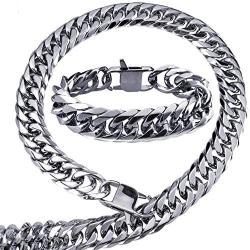 Ahappy- N392 B255 hip hop mens necklace + bracelet jewelry polishing 316L stainless steel