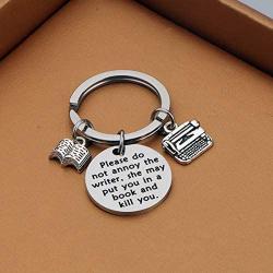 Zuo Bao Writer Gift Author Gift Writer Keychain Please Do Not Annoy The Writer Keychain Writing Gift Author Jewelry