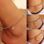 HaHaGirl 12 Pieces Anklets for Women Cute Charms Butterfly Acrylic Ankle Bracelets Colorful Rhinestone Anklets Set Boho Beach Layered Chain Anklets for Girls Foot Jewelry