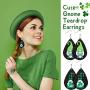 12 Pairs St Patricks Day Faux Leather Earrings Gnome Shamrock Earrings Lightweight Clover Drop Teardrop Earrings Set for Women Girls Saint Pattys Day