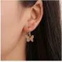Butterfly Necklace Earrings Set Adjustable Butterfly Chain Choker Dainty Pendant Hoop Earrings Jewelry for Women Girls