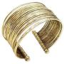 Zad Womens Metal Thin Hammered Bunch Cuff Bracelet (Gold Tone)
